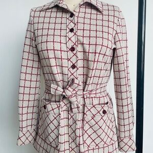 Vintage Graph Check Pattern Long Sleeved Shirt
